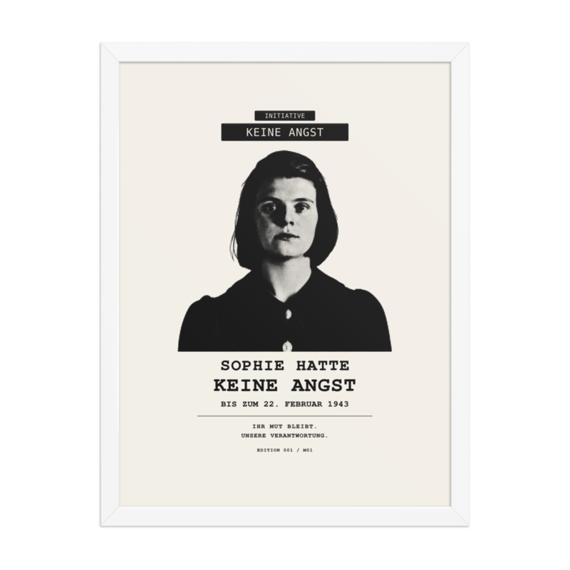 Sophie Scholl – Gerahmtes Poster auf verbessertem mattem Papier · White · enhanced-matte-paper-framed-poster-(in)-white-18x24-front-6aa05b7b5a374.png