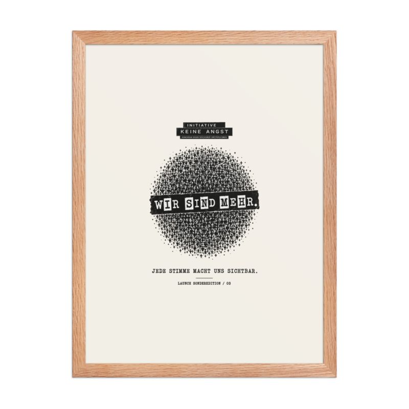 Sonderedition „Wir sind mehr“ – Gerahmtes Poster auf verbessertem mattem Papier · Red Oak · enhanced-matte-paper-framed-poster-(in)-red-oak-18x24-front-6aa1ac7bee8a1.png