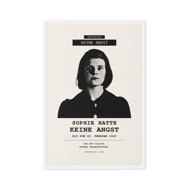 Sophie Scholl – Gerahmte Leinwand · White · framed-canvas-(in)-white-24x36-front-6aa05cb8d35ec.png