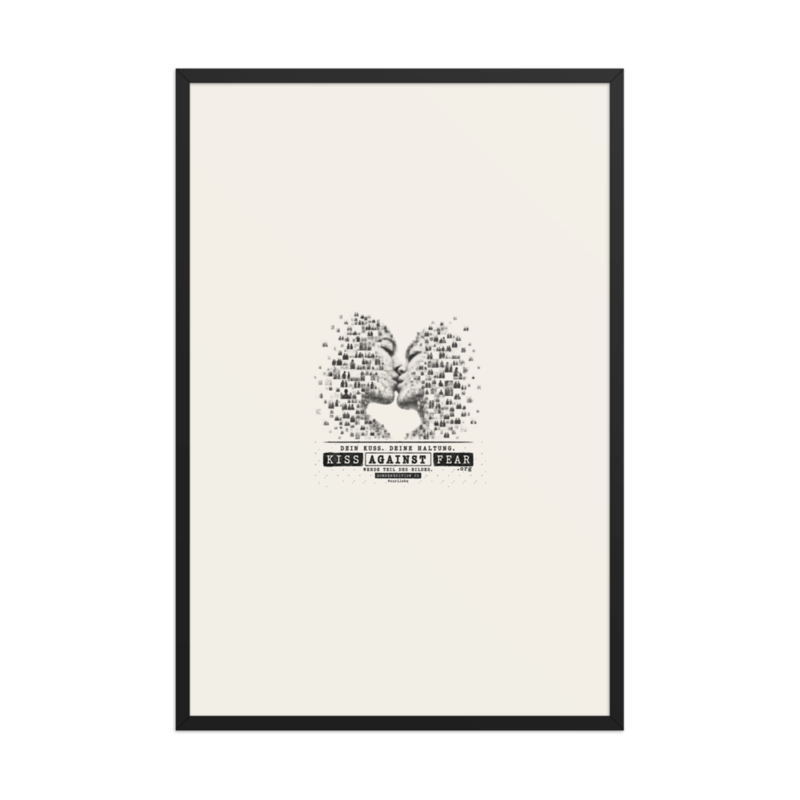 Kiss Against Fear – Deutsch – Gerahmtes Poster auf verbessertem mattem Papier · Black · enhanced-matte-paper-framed-poster-(in)-black-24x36-front-6aa19e1da6272.png