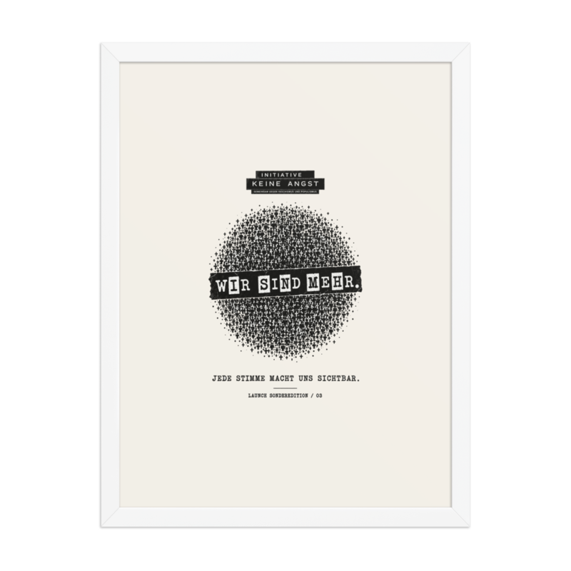 Sonderedition „Wir sind mehr“ – Gerahmtes Poster auf verbessertem mattem Papier · White · enhanced-matte-paper-framed-poster-(in)-white-18x24-front-6aa1ab7043e82.png