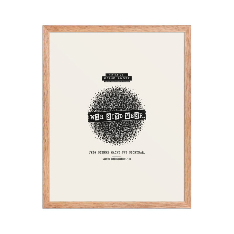 Sonderedition „Wir sind mehr“ – Gerahmtes Poster auf verbessertem mattem Papier · Red Oak · enhanced-matte-paper-framed-poster-(in)-red-oak-16x20-front-6aa1ac7b52fb0.png