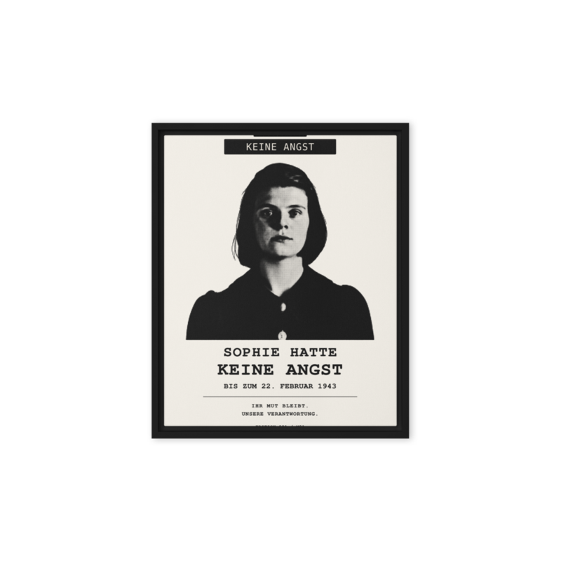 Sophie Scholl – Gerahmte Leinwand · Black · framed-canvas-(in)-black-8x10-front-6aa05d6f283f6.png