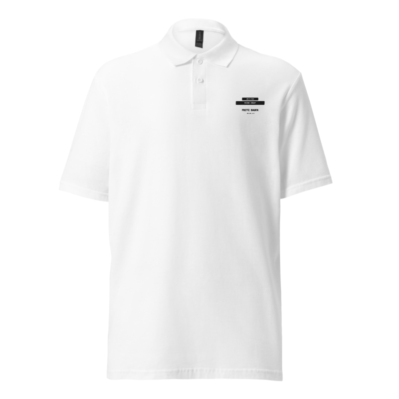 Fritz Bauer – Unisex Piqué-Poloshirt · White · unisex-pique-polo-shirt-white-front-6aa1b08d45c8b.png
