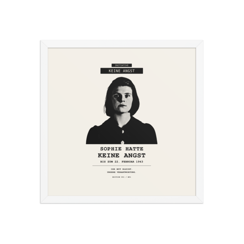 Sophie Scholl – Gerahmtes Poster auf verbessertem mattem Papier · White · enhanced-matte-paper-framed-poster-(in)-white-16x16-front-6aa05b0f75070.png