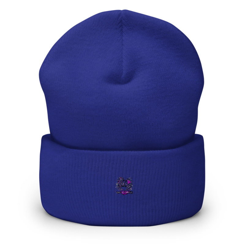 Kiss Against Fear – Deutsch – Mütze mit Umschlag · Royal · cuffed-beanie-royal-front-6aa19ff52811f.png