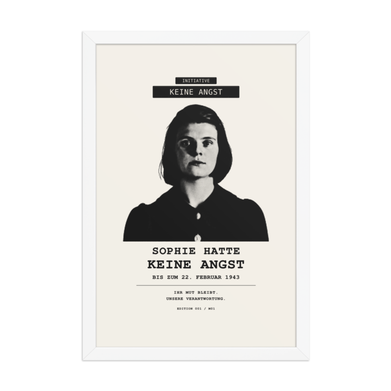 Sophie Scholl – Gerahmtes Poster auf verbessertem mattem Papier · White · enhanced-matte-paper-framed-poster-(in)-white-12x18-front-6aa05afe2d3cb.png