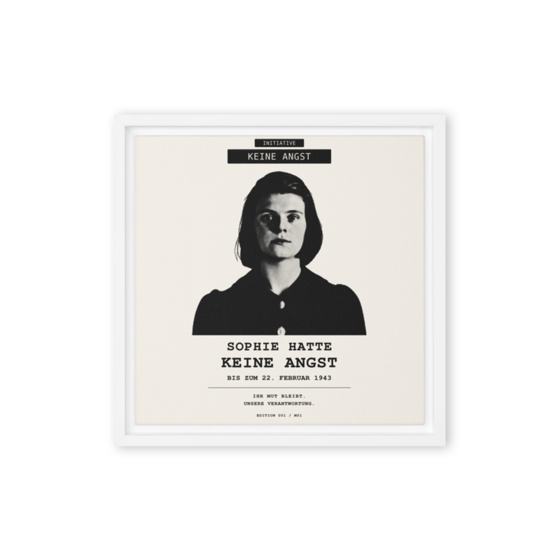 Sophie Scholl – Gerahmte Leinwand · White · framed-canvas-(in)-white-12x12-front-6aa05ca58ed5d.png