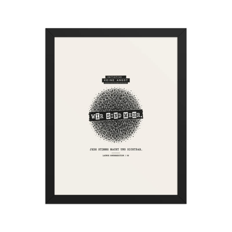 Sonderedition „Wir sind mehr“ – Gerahmtes Poster auf verbessertem mattem Papier · Black · enhanced-matte-paper-framed-poster-(in)-black-11x14-front-6aa1abf2193b5.png