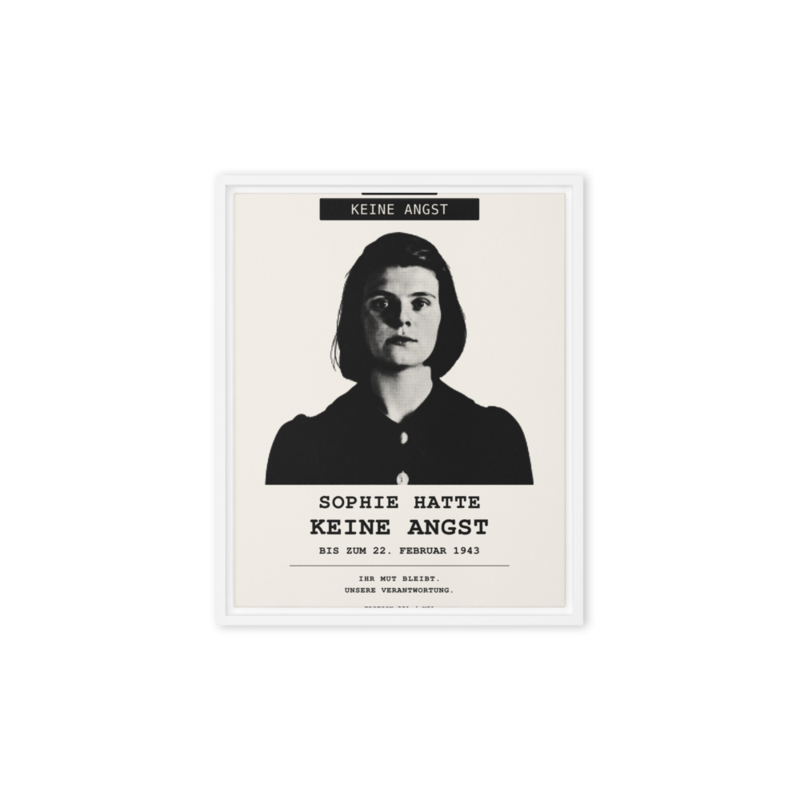 Sophie Scholl – Gerahmte Leinwand · White · framed-canvas-(in)-white-8x10-front-6aa05dc6ee7a3.png