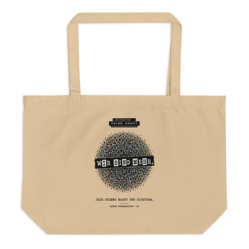 Sonderedition „Wir sind mehr“ – Große Bio-Tragetasche · Oyster · large-eco-tote-oyster-front-6aa15534dcf6a.png