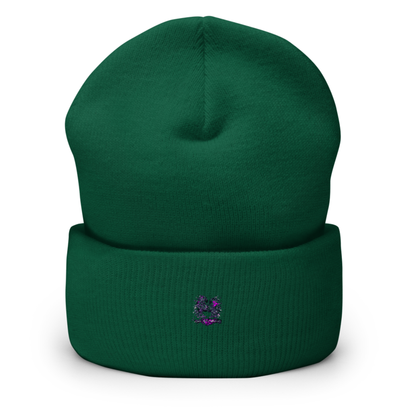 Kiss Against Fear – Deutsch – Mütze mit Umschlag · Spruce · cuffed-beanie-spruce-front-6aa19fb0ee606.png