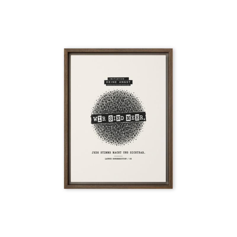 Sonderedition „Wir sind mehr“ – Gerahmte Leinwand · Brown · framed-canvas-(in)-brown-9x12-front-6aa1ae9dbe0a8.png