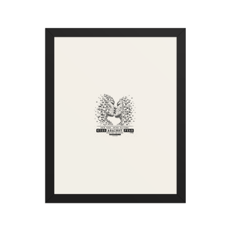 Kiss Against Fear – Deutsch – Gerahmtes Poster auf verbessertem mattem Papier · Black · enhanced-matte-paper-framed-poster-(in)-black-11x14-front-6aa19e71d39e3.png