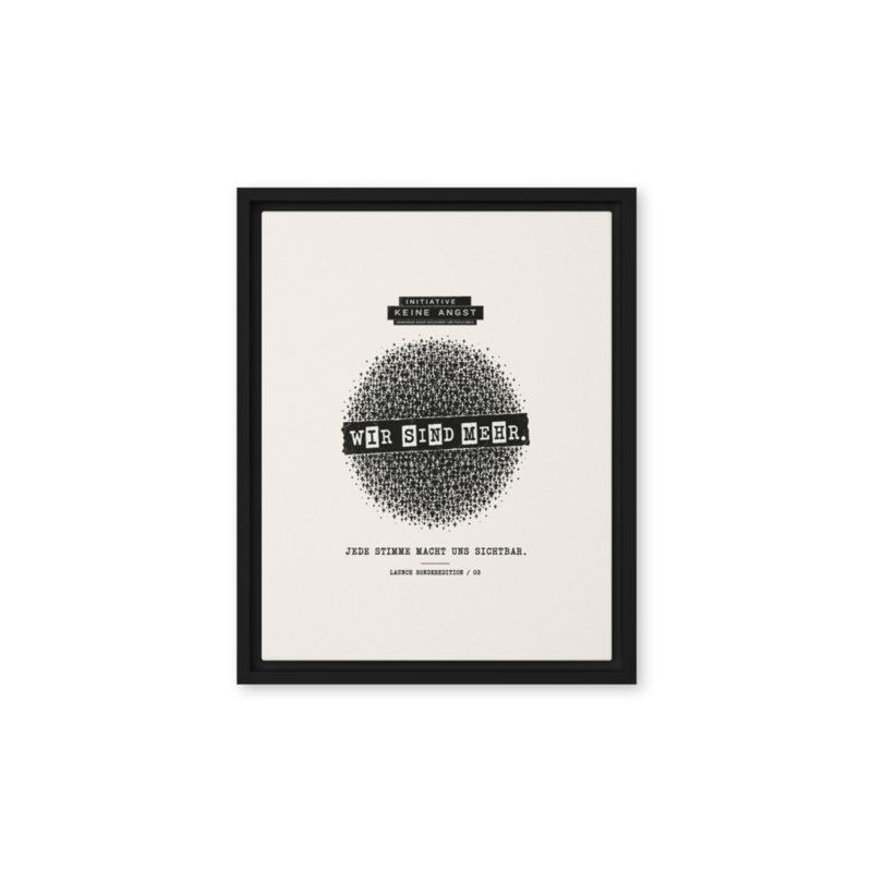 Sonderedition „Wir sind mehr“ – Gerahmte Leinwand · Black · framed-canvas-(in)-black-11x14-front-6aa1ae50ef9ac.png
