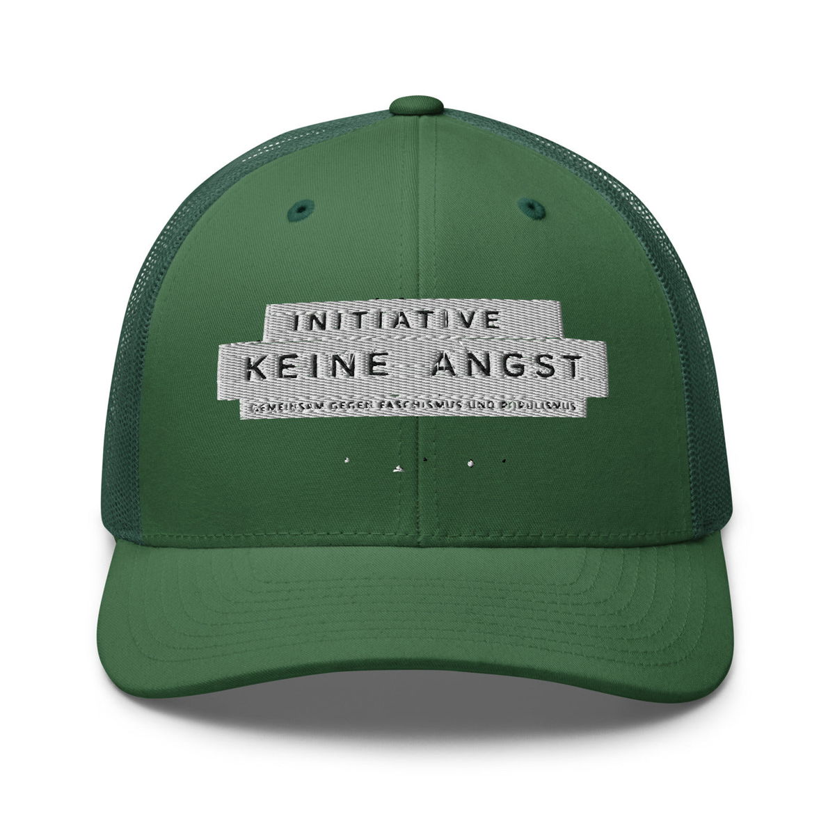 Sonderedition „Wir sind mehr“ – Retro-Trucker-Cap – Evergreen – großes Original-Stickmotiv