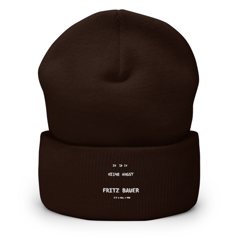 Fritz Bauer – Mütze mit Umschlag · Brown · cuffed-beanie-brown-front-6aa153d17f91d.png