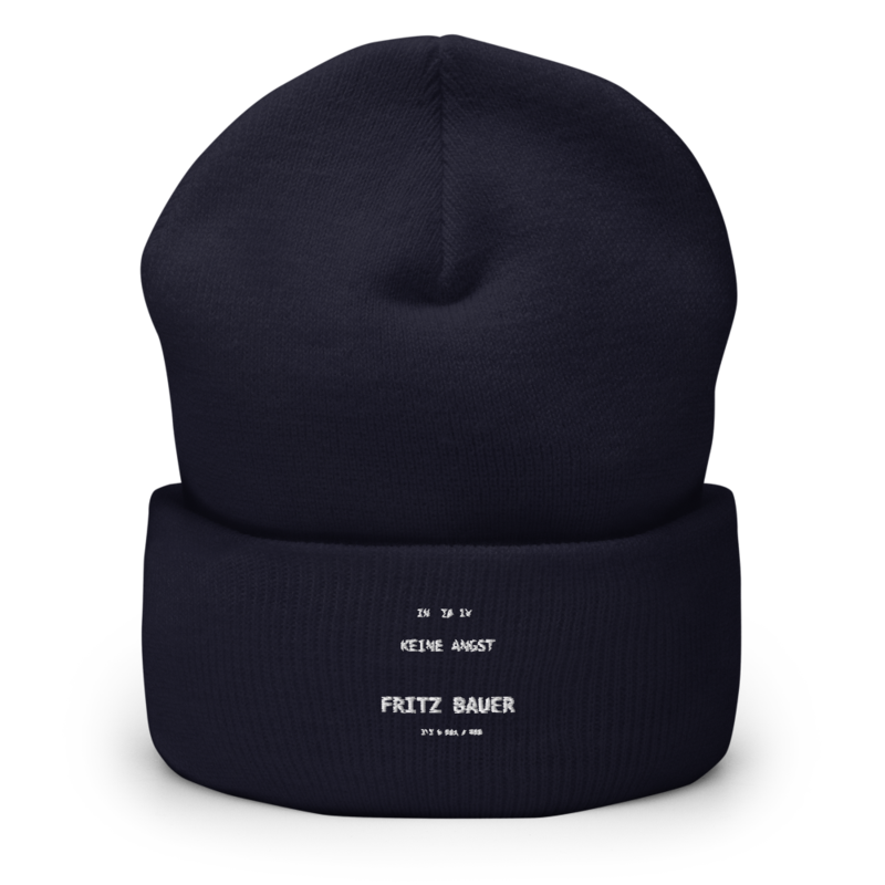 Fritz Bauer – Mütze mit Umschlag · Navy · cuffed-beanie-navy-front-6aa1547661448.png