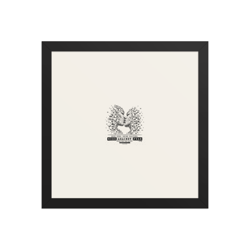 Kiss Against Fear – Deutsch – Gerahmtes Poster auf verbessertem mattem Papier · Black · enhanced-matte-paper-framed-poster-(in)-black-12x12-front-6aa19e1e3ac2c.png