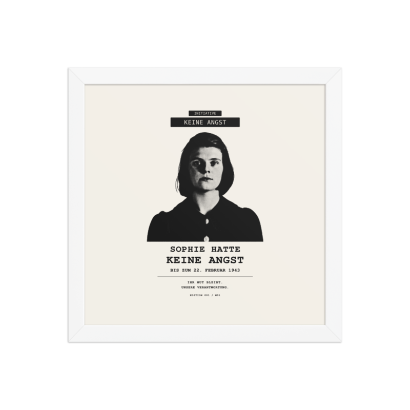 Sophie Scholl – Gerahmtes Poster auf verbessertem mattem Papier · White · enhanced-matte-paper-framed-poster-(in)-white-12x12-front-6aa05aebd75f4.png