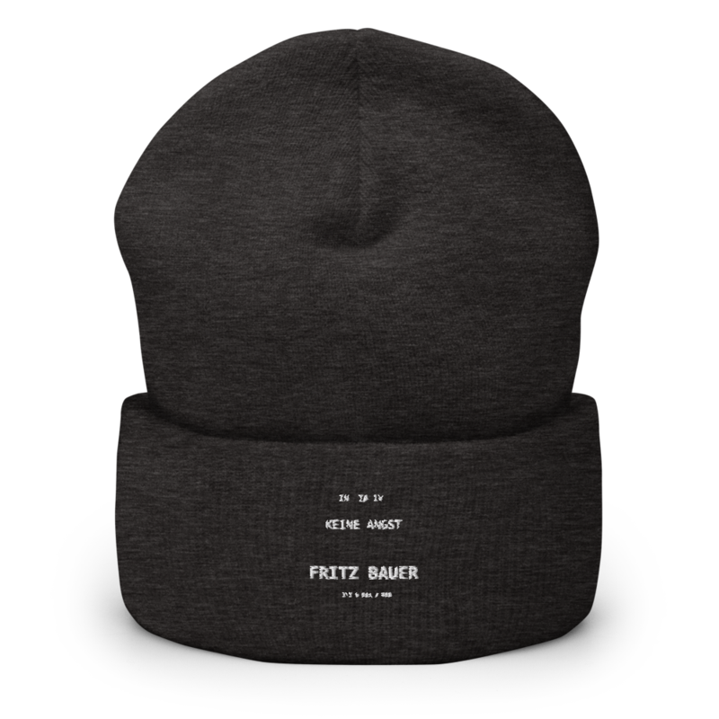 Fritz Bauer – Mütze mit Umschlag · Dark Grey · cuffed-beanie-dark-grey-front-6aa154214b70b.png