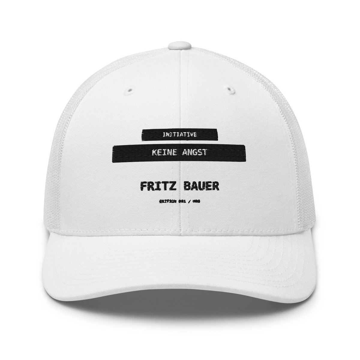 Fritz Bauer – Retro-Trucker-Cap – White – großes Original-Stickmotiv