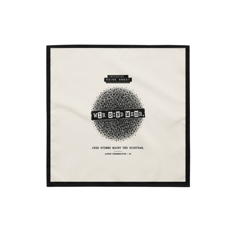 Sonderedition „Wir sind mehr“ – Bandana mit Allover-Druck · White · all-over-print-bandana-white-s-front-6aa1b401ba42f.png