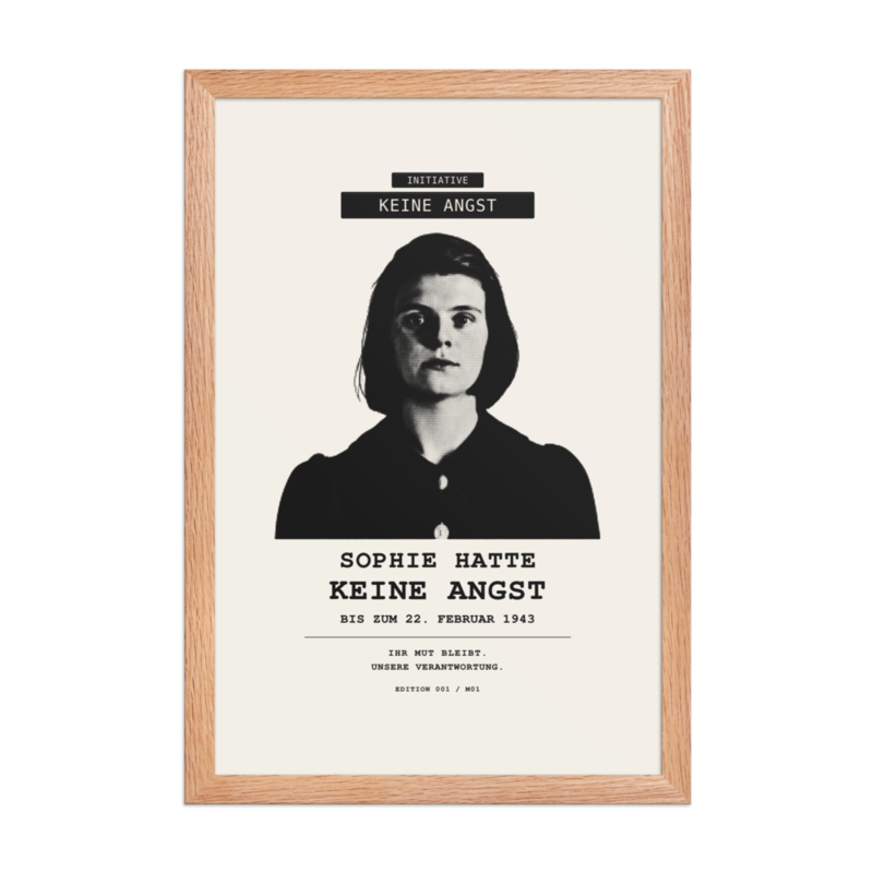 Sophie Scholl – Gerahmtes Poster auf verbessertem mattem Papier · Red Oak · enhanced-matte-paper-framed-poster-(in)-red-oak-12x18-front-6aa05aa5d7b50.png