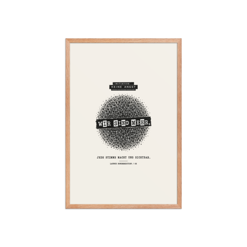 Sonderedition „Wir sind mehr“ – Gerahmtes Poster auf verbessertem mattem Papier · Red Oak · enhanced-matte-paper-framed-poster-(in)-red-oak-20x30-front-6aa1accb28780.png