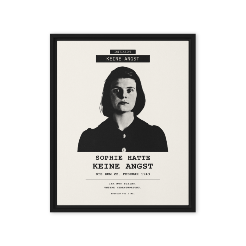 Sophie Scholl – Gerahmte Leinwand · Black · framed-canvas-(in)-black-16x20-front-6aa05d32ed472.png