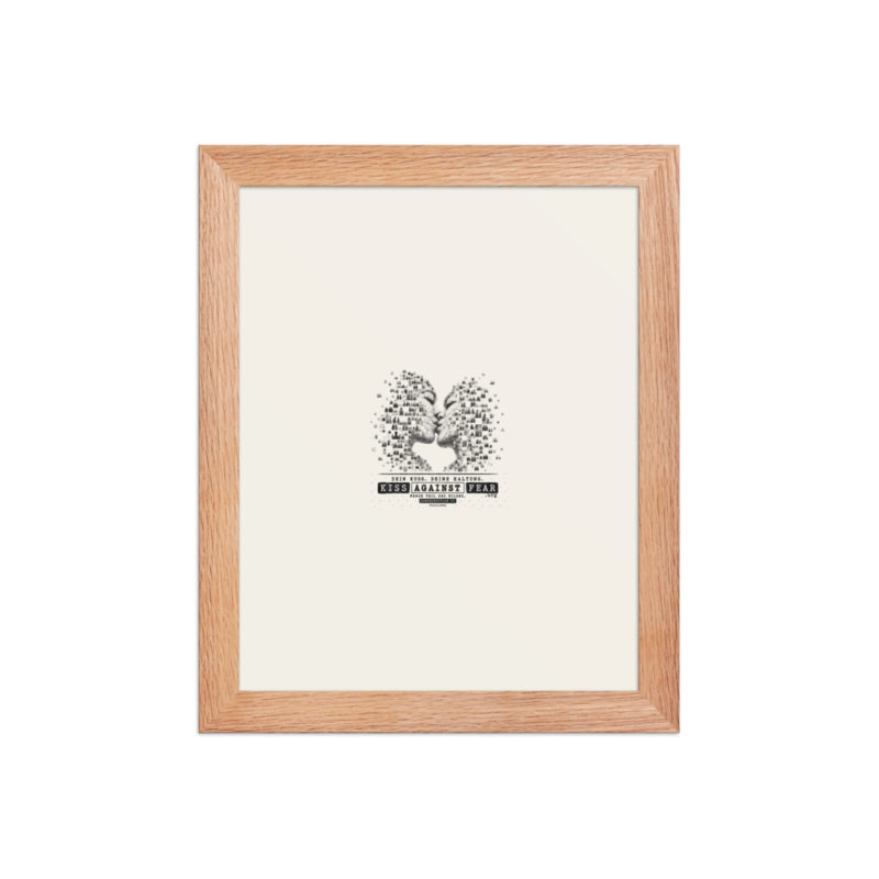 Kiss Against Fear – Deutsch – Gerahmtes Poster auf verbessertem mattem Papier · Red Oak · enhanced-matte-paper-framed-poster-(in)-red-oak-8x10-front-6aa19e734ba8d.png