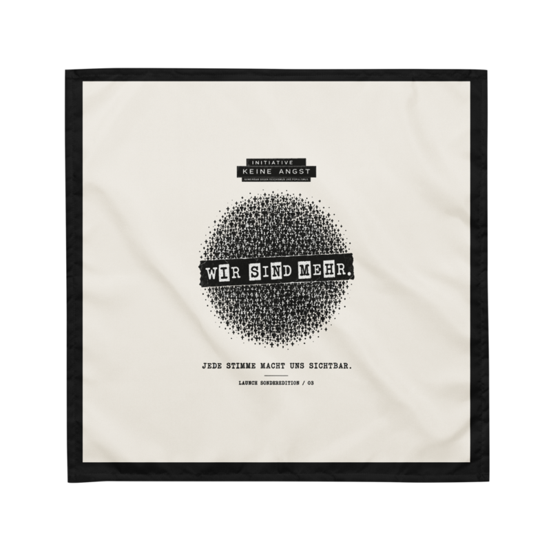 Sonderedition „Wir sind mehr“ – Bandana mit Allover-Druck · White · all-over-print-bandana-white-m-front-6aa1b40224e9a.png