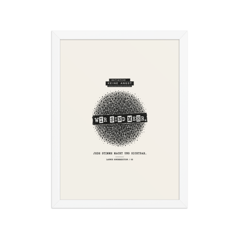 Sonderedition „Wir sind mehr“ – Gerahmtes Poster auf verbessertem mattem Papier · White · enhanced-matte-paper-framed-poster-(in)-white-12x16-front-6aa1ab70da5c0.png