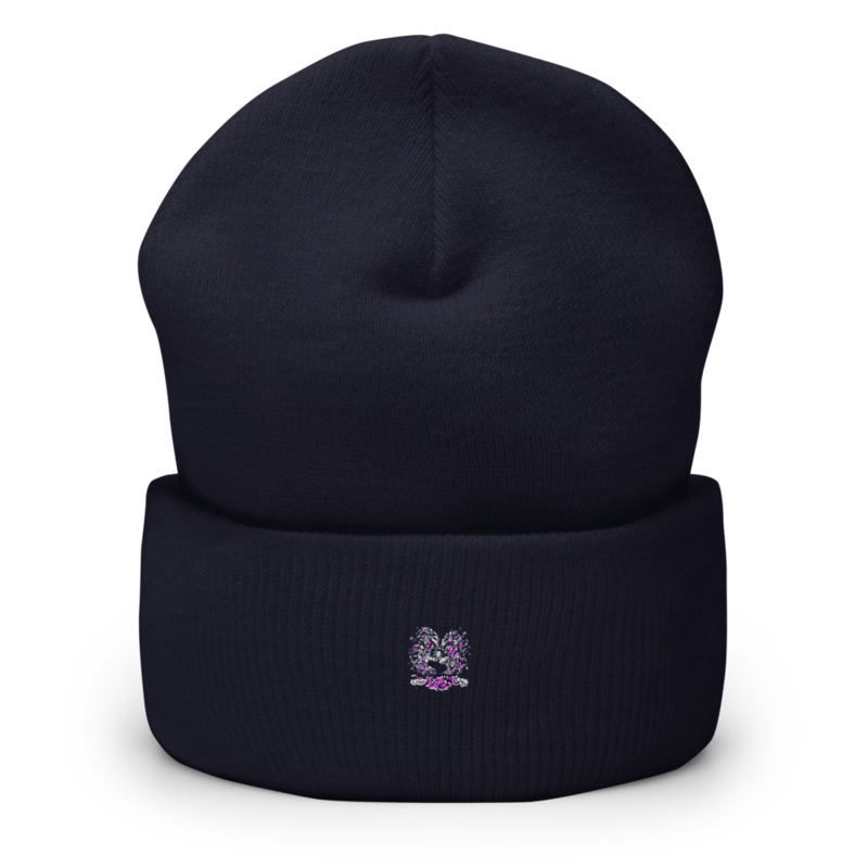Kiss Against Fear – Deutsch – Mütze mit Umschlag · Navy · cuffed-beanie-navy-front-6aa19fb0be068.png