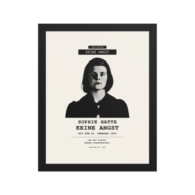 Sophie Scholl – Gerahmtes Poster auf verbessertem mattem Papier · Black · enhanced-matte-paper-framed-poster-(in)-black-11x14-front-6aa05a1d13436.png