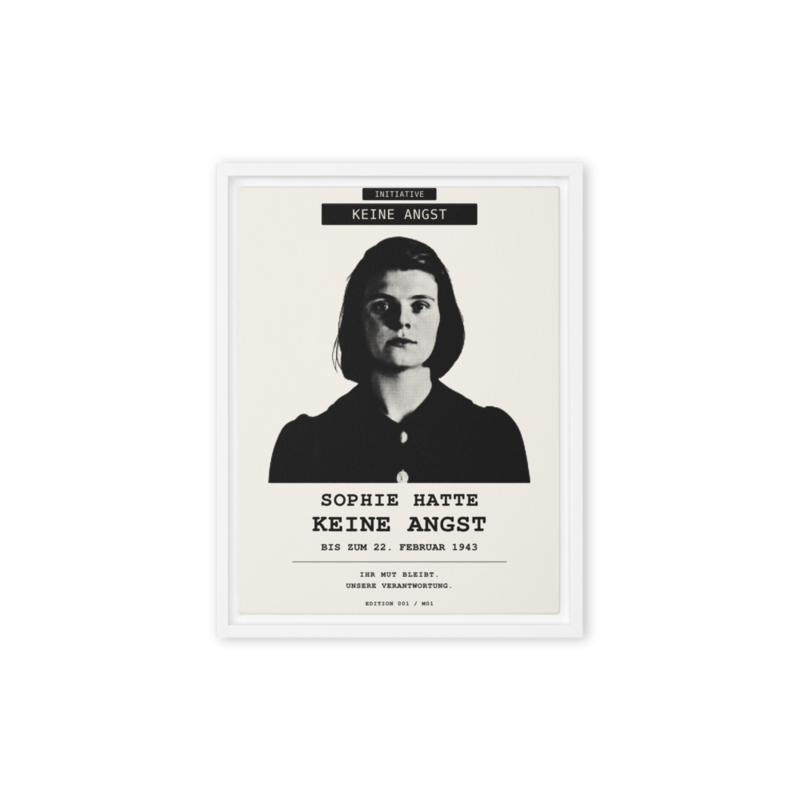 Sophie Scholl – Gerahmte Leinwand · White · framed-canvas-(in)-white-9x12-front-6aa05ddbb2a85.png