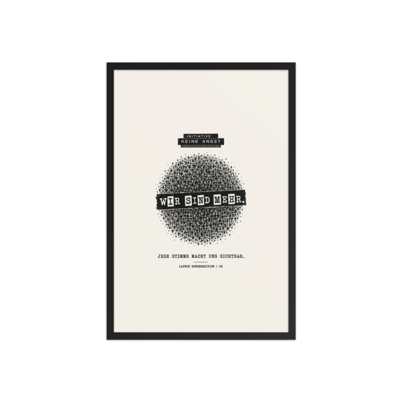 Sonderedition „Wir sind mehr“ – Gerahmtes Poster auf verbessertem mattem Papier · Black · enhanced-matte-paper-framed-poster-(in)-black-20x30-front-6aa1acca99492.png