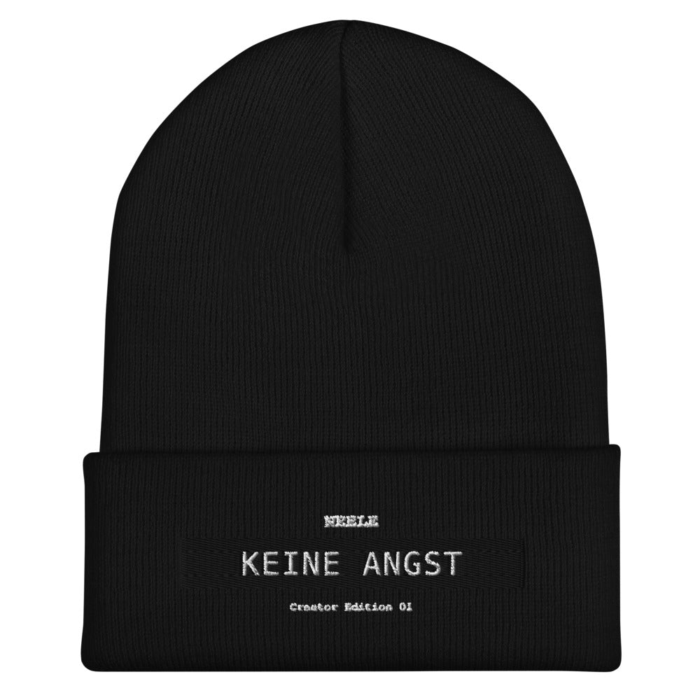 Neele – Mütze mit Umschlag · Black · Vorderansicht | Originalmotiv