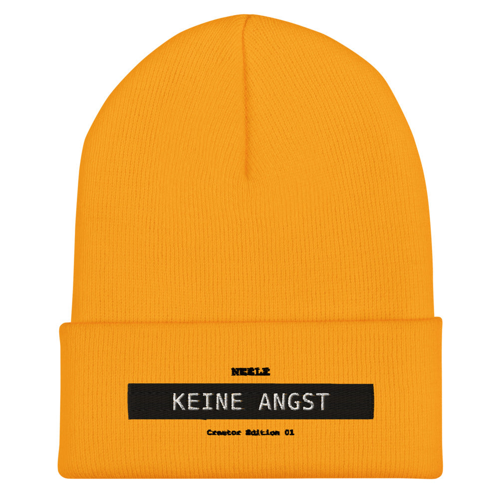 Neele – Mütze mit Umschlag · Gold · Vorderansicht | Originalmotiv