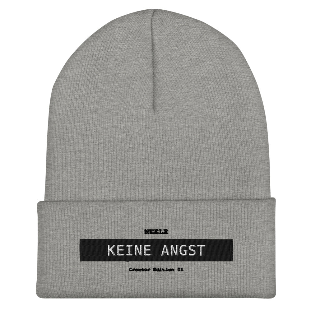 Neele – Mütze mit Umschlag · Heather Grey · Vorderansicht | Originalmotiv