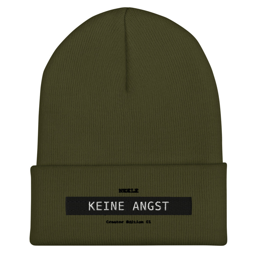 Neele – Mütze mit Umschlag · Olive · Vorderansicht | Originalmotiv