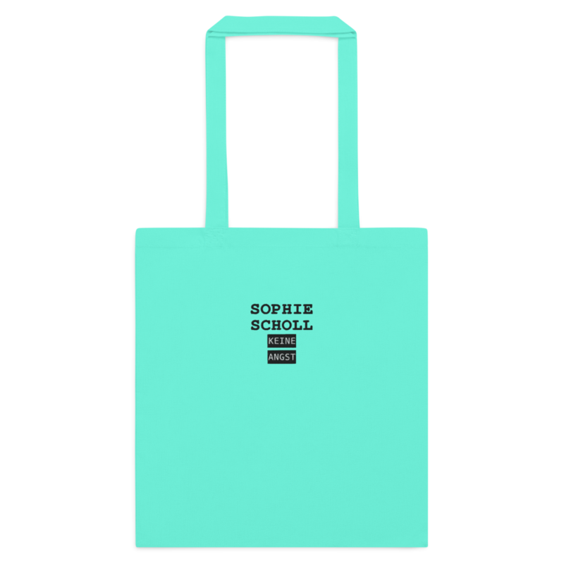 Sophie Scholl – Baumwolltasche mit langen Henkeln · Mint · cotton-color-tote-bag-mint-front-6aa24d9905746.png