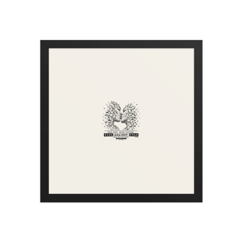 Kiss Against Fear – Deutsch – Gerahmtes Poster auf verbessertem mattem Papier · Black · enhanced-matte-paper-framed-poster-(in)-black-14x14-front-6aa19e1e44a92.png