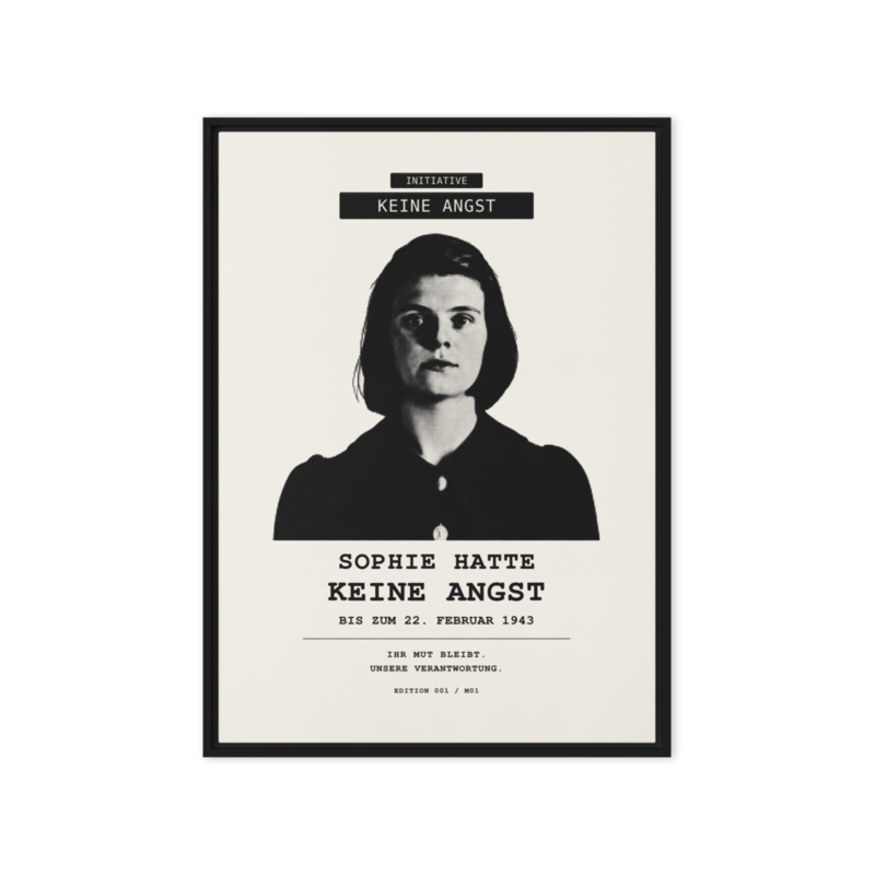 Sophie Scholl – Gerahmte Leinwand · Black · framed-canvas-(in)-black-20x28-front-6aa05d86ae6f1.png