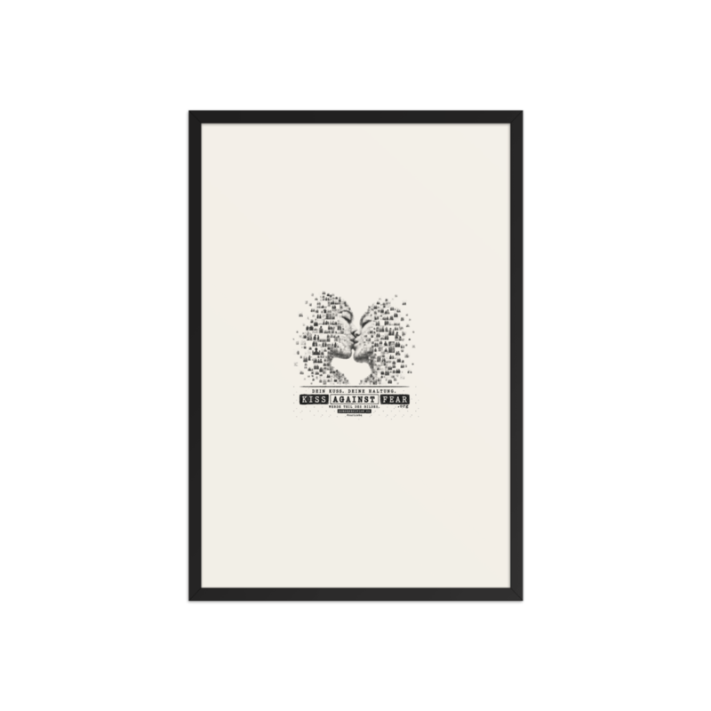Kiss Against Fear – Deutsch – Gerahmtes Poster auf verbessertem mattem Papier · Black · enhanced-matte-paper-framed-poster-(in)-black-20x30-front-6aa19efadb0c5.png