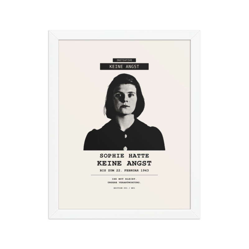 Sophie Scholl – Gerahmtes Poster auf verbessertem mattem Papier · White · enhanced-matte-paper-framed-poster-(in)-white-11x14-front-6aa05aec08350.png