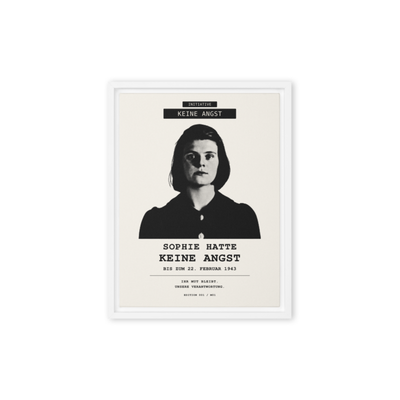 Sophie Scholl – Gerahmte Leinwand · White · framed-canvas-(in)-white-12x16-front-6aa05ca63014d.png