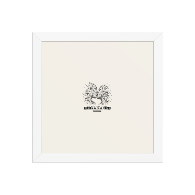 Kiss Against Fear – Deutsch – Gerahmtes Poster auf verbessertem mattem Papier · White · enhanced-matte-paper-framed-poster-(in)-white-10x10-front-6aa19e2d475d0.png