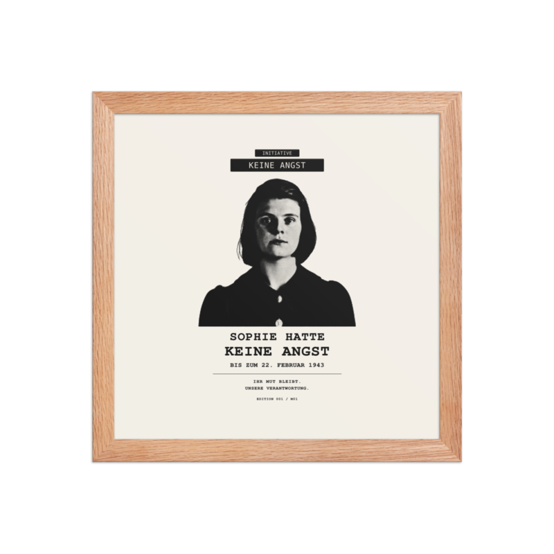 Sophie Scholl – Gerahmtes Poster auf verbessertem mattem Papier · Red Oak · enhanced-matte-paper-framed-poster-(in)-red-oak-12x12-front-6aa05a8e70983.png