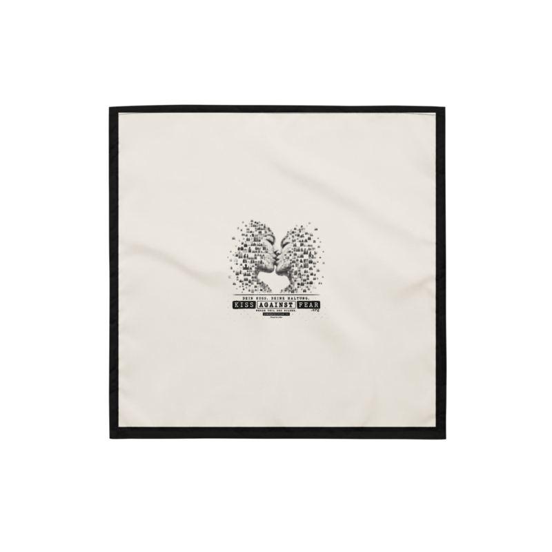 Kiss Against Fear – Deutsch – Bandana mit Allover-Druck · White · all-over-print-bandana-white-s-front-6aa1b3f90b7e0.png